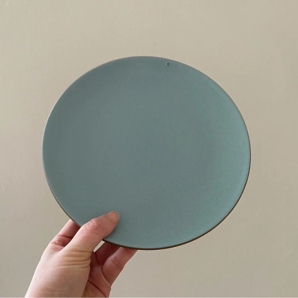 $46 Heath Ceramics Aqua Chocolate Crown Color Coupe Salad Plate 8.25'' Diameter